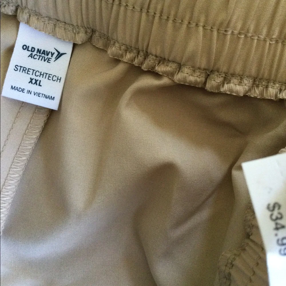 NEW OLD NAVY (Size 2X) Jogger Mid Rise Stretch Tech Pants, Tan - Picture 8 of 9